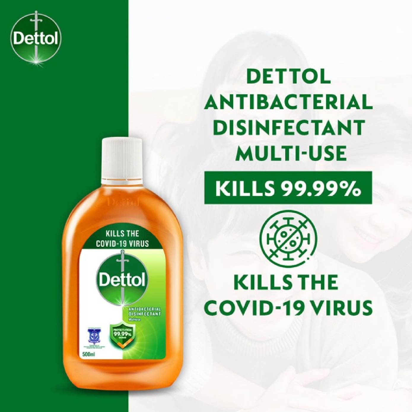 Antibacterial Disinfectant Multi-Use Antiseptic Liquid 500ml