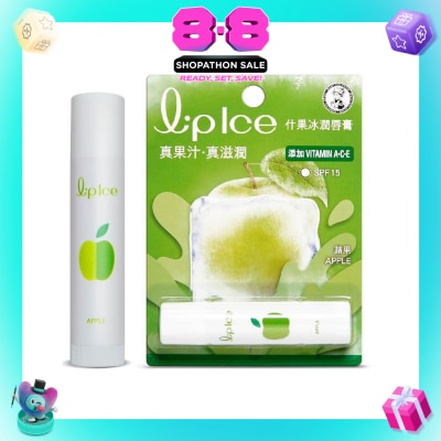 MENTHOLATUM LIP - LIPICE Fruity Apple (UV Protection, fruity scent, Moisturizes and protects, icy mint extract) 3.5g