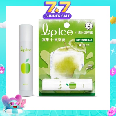 MENTHOLATUM LIP - LIPICE Fruity Apple (UV Protection, fruity scent, Moisturizes and protects, icy mint extract) 3.5g