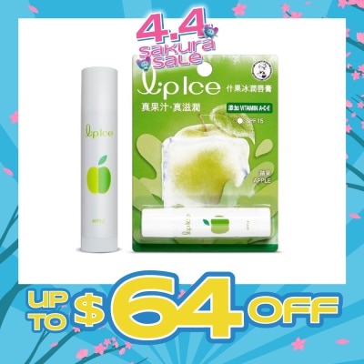 MENTHOLATUM LIP - LIPICE Fruity Apple (UV Protection, fruity scent, Moisturizes and protects, icy mint extract) 3.5g