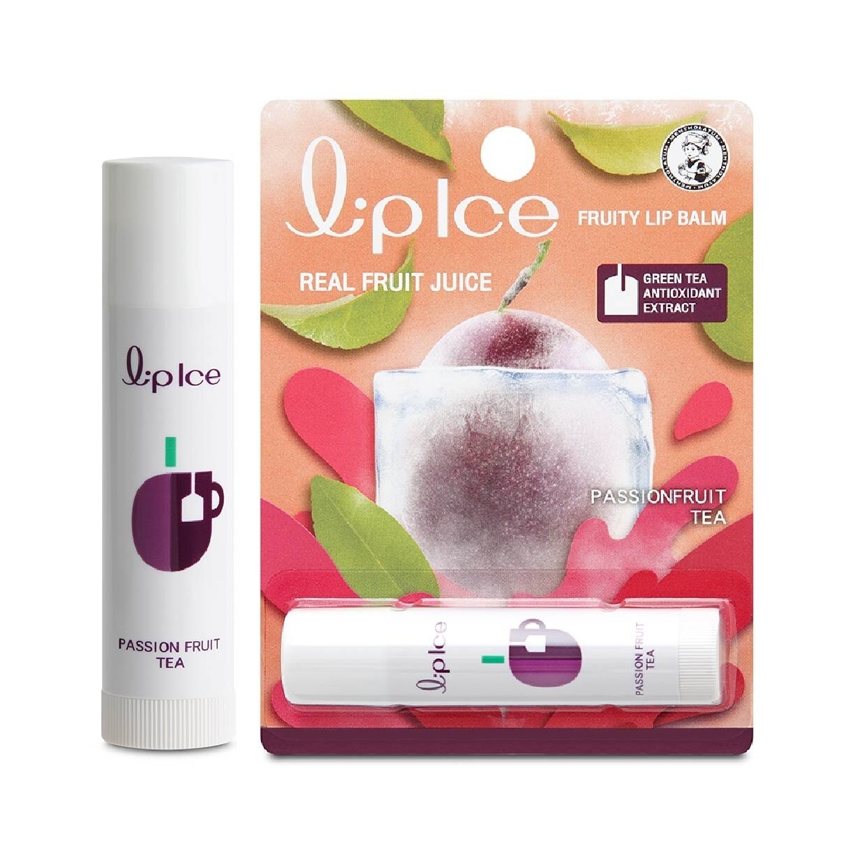 Lipice Fruity Passion Fruit (UV Protection + Fruity Scent + Moisturizes & Protects + Icy Mint Extract) 3.5g