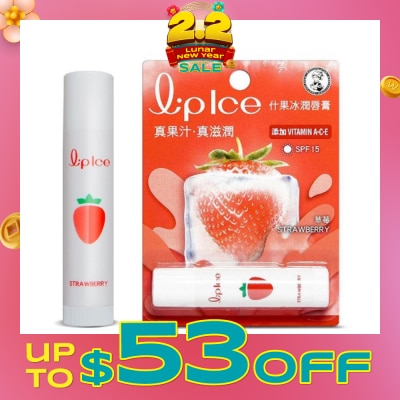 MENTHOLATUM LIP LIPICE Fruity Strawberry (UV Protection, fruity scent, Moisturizes and protects, icy mint extract) 3.5g