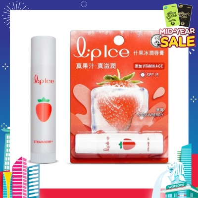 MENTHOLATUM LIP LIPICE Fruity Strawberry (UV Protection, fruity scent, Moisturizes and protects, icy mint extract) 3.5g