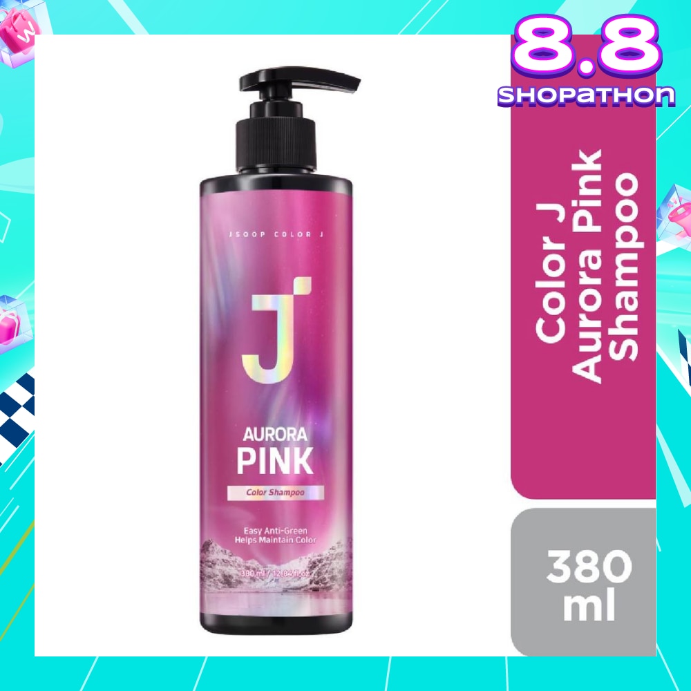 Color J Aurora Pink Shampoo (Enhance Hair Colour +  For Greenish Coloured Hair) 380ml