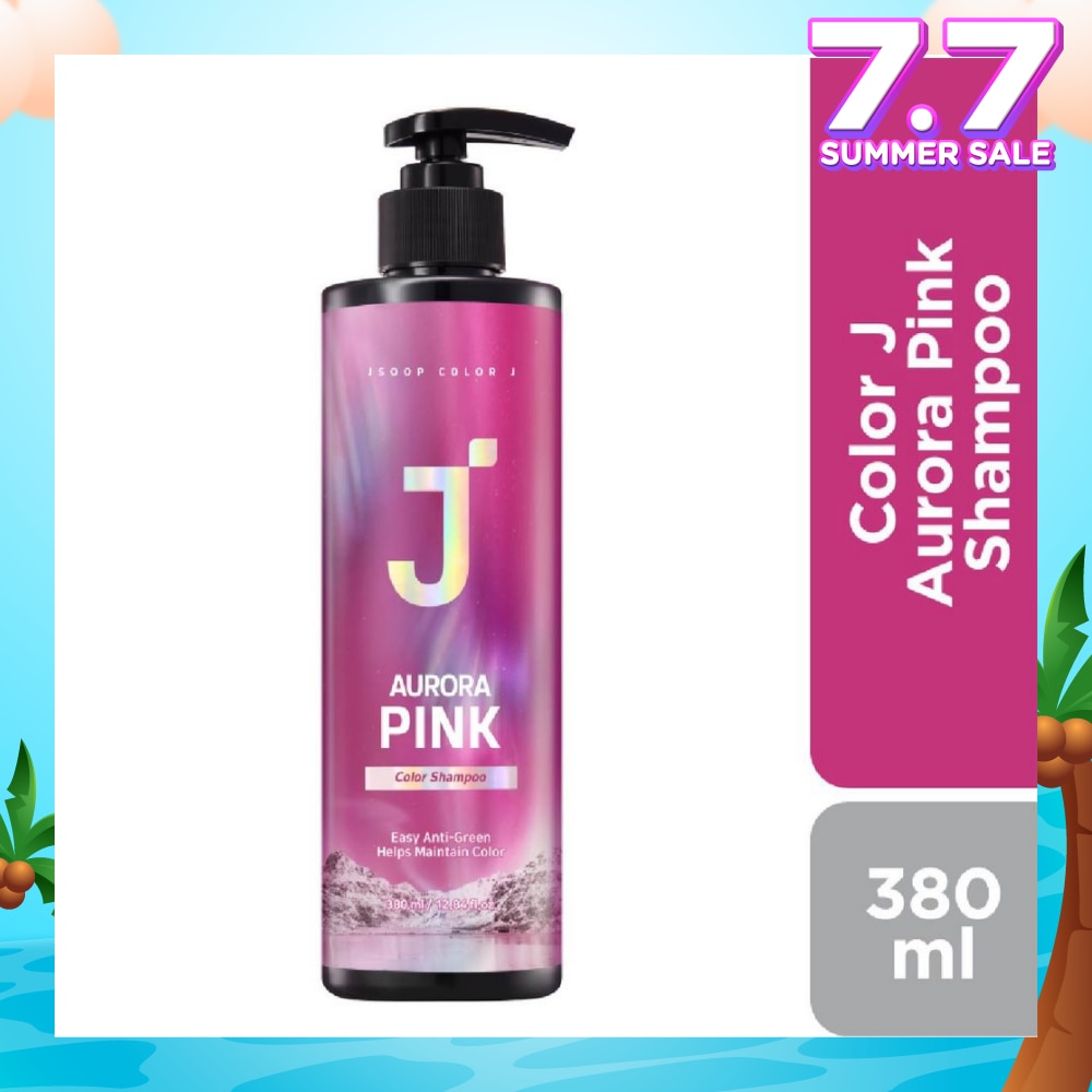 Color J Aurora Pink Shampoo (Enhance Hair Colour +  For Greenish Coloured Hair) 380ml
