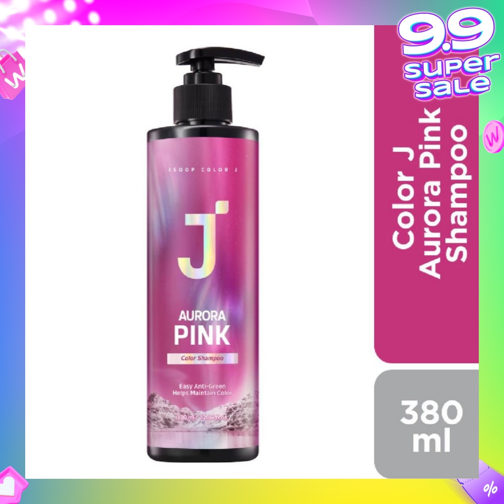Color J Aurora Pink Shampoo (Enhance Hair Colour +  For Greenish Coloured Hair) 380ml