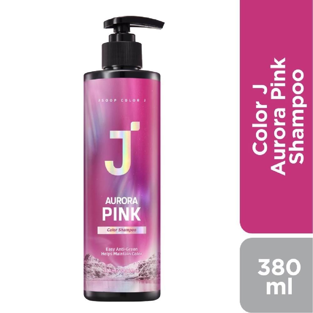 Color J Aurora Pink Shampoo (Enhance Hair Colour +  For Greenish Coloured Hair) 380ml