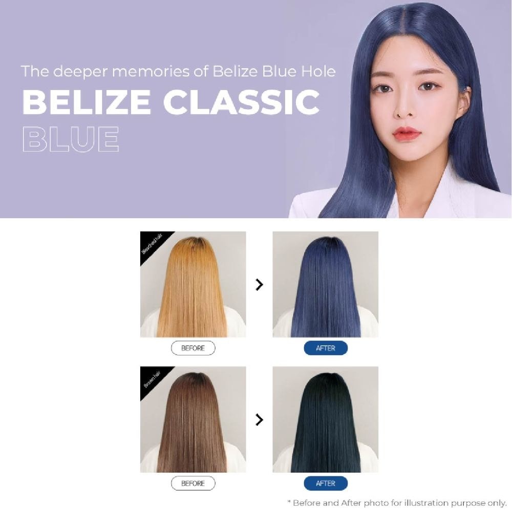 Color J Treatment Belize Classic Blue (Coats Hair Surface Witth Vivid Colour +  Self-Hair Dye) 120ml