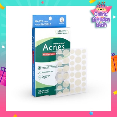 ACNES Anti-Bacterial Invisibly Thin Acne Patch with Calendula Extract Day  0.02cm (Soothe Redness) 36s