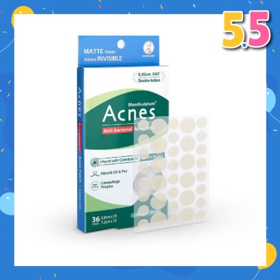ACNES Anti-Bacterial Invisibly Thin Acne Patch with Calendula Extract Day  0.02cm (Soothe Redness) 36s