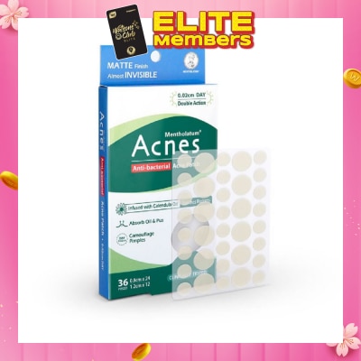 ACNES Anti-Bacterial Invisibly Thin Acne Patch with Calendula Extract Day  0.02cm (Soothe Redness) 36s