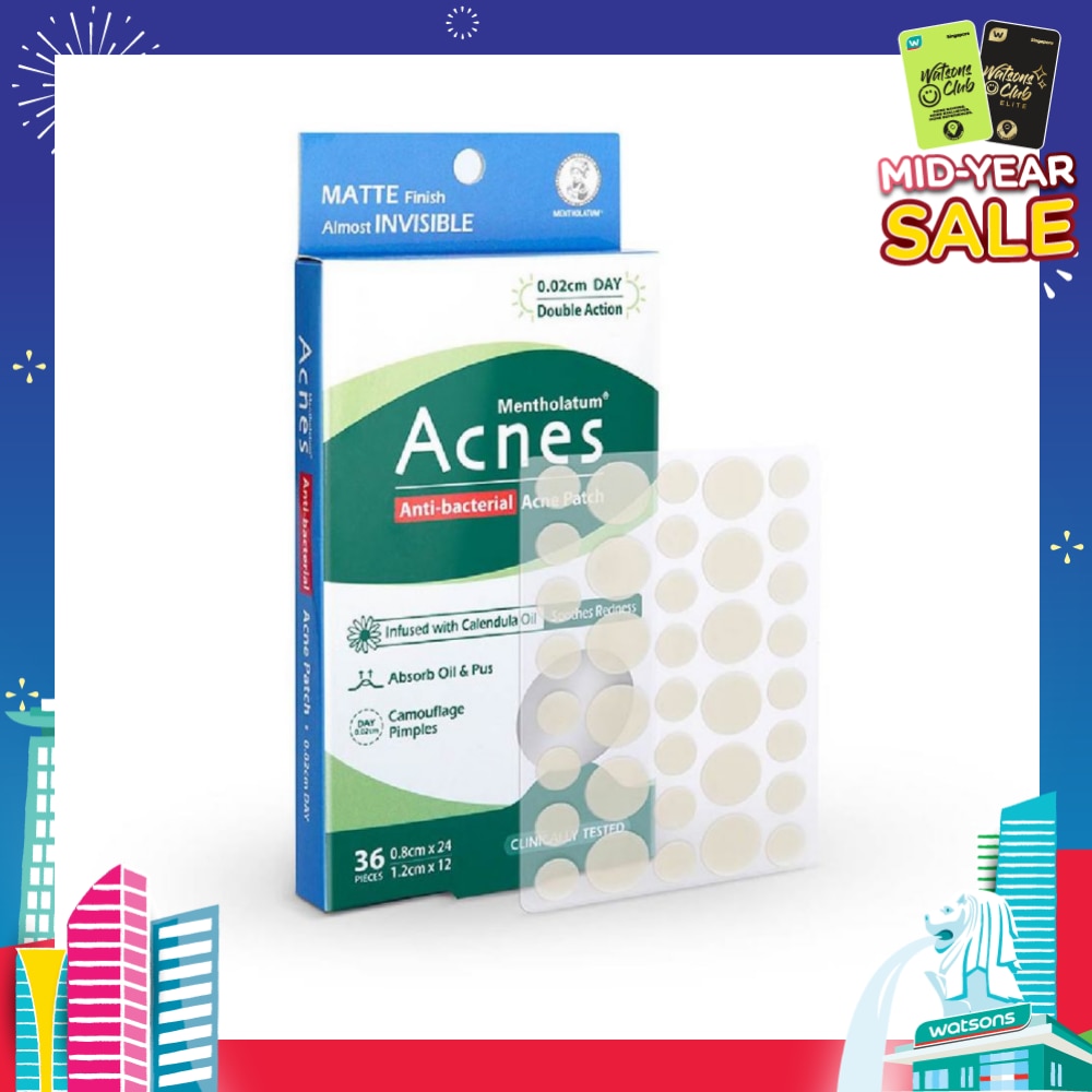 Anti-Bacterial Invisibly Thin Acne Patch with Calendula Extract Day  0.02cm (Soothe Redness) 36s