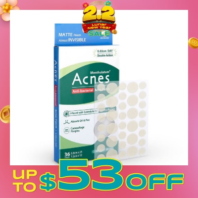 ACNES Anti-Bacterial Invisibly Thin Acne Patch with Calendula Extract Day 0.02cm (Soothe Redness) 36s