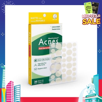 ACNES Anti-Bacterial Super Thin Acne Patch with Calendula Extract Night 0.03cm (Soothe Redness) 36s