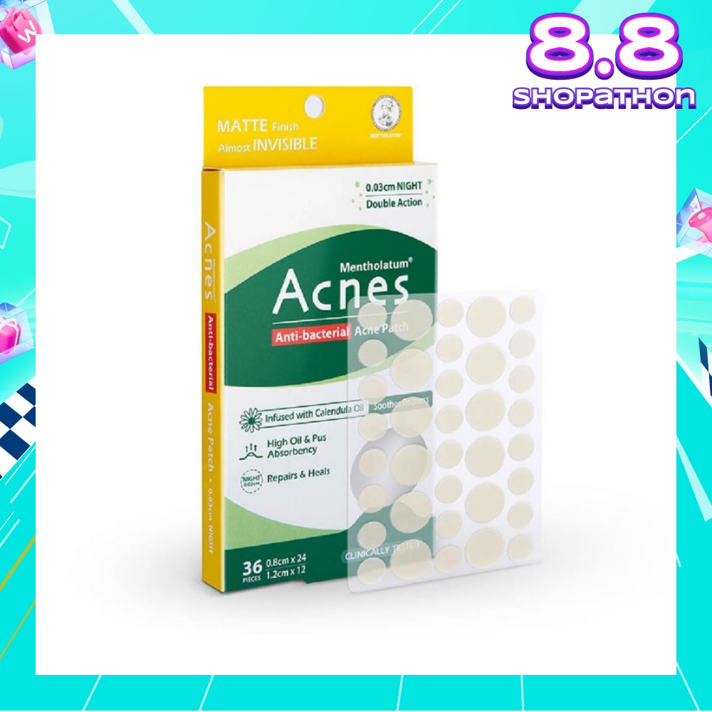 Anti-Bacterial Super Thin Acne Patch with Calendula Extract Night 0.03cm (Soothe Redness) 36s