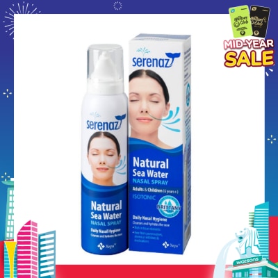SERENAZ Natural Sea Water Nasal Spray (Suitable For Adults & Children Above 6yrs old) 120ml