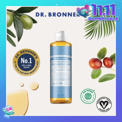 DR BRONNER'S Baby Unscented Pure Castile Liquid Soap 237ml