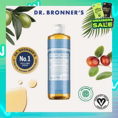 DR BRONNER'S Baby Unscented Pure Castile Liquid Soap 473ml
