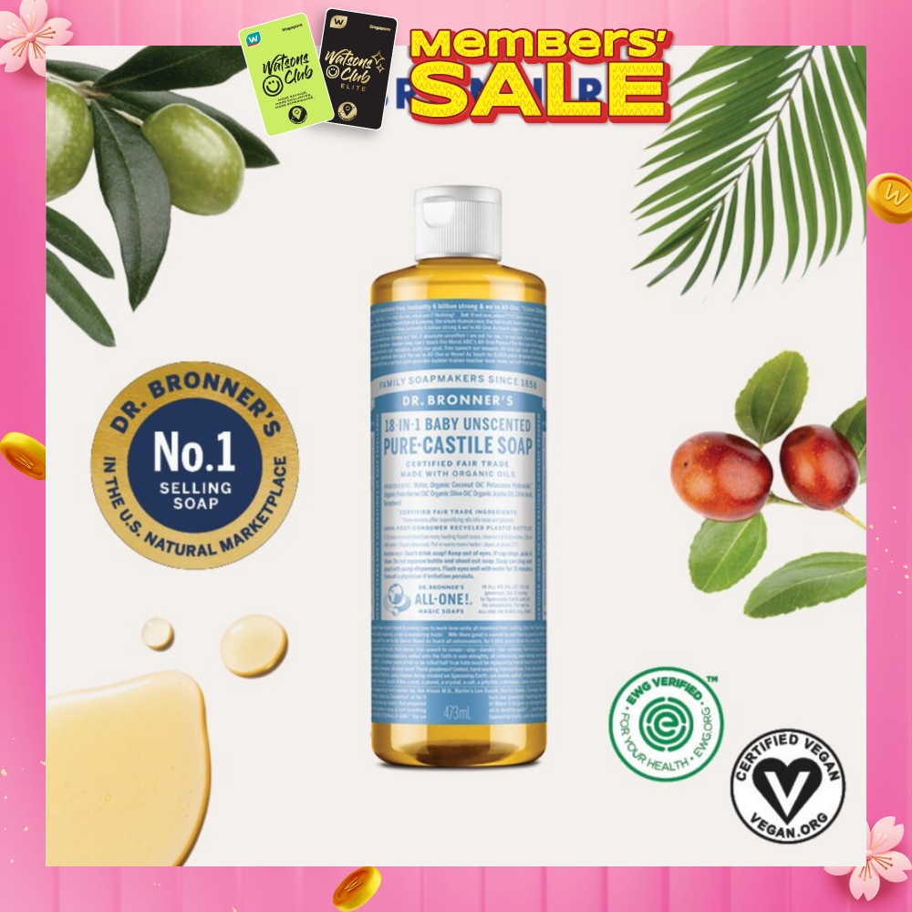 Baby Unscented Pure Castile Liquid Soap 473ml