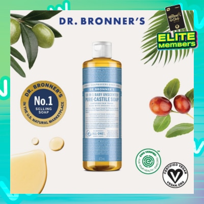 DR BRONNER'S Baby Unscented Pure Castile Liquid Soap 473ml