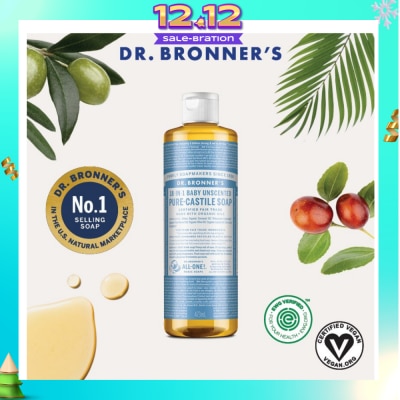 DR BRONNER'S Baby Unscented Pure Castile Liquid Soap 473ml