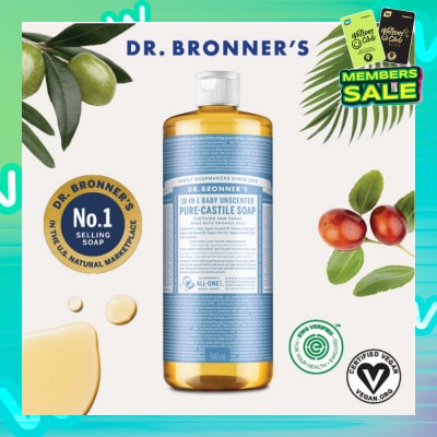 DR BRONNER'S Baby Unscented Pure Castile Liquid Soap 946ml