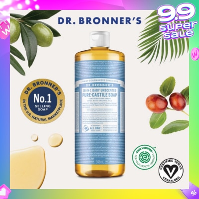DR BRONNER'S Baby Unscented Pure Castile Liquid Soap 946ml