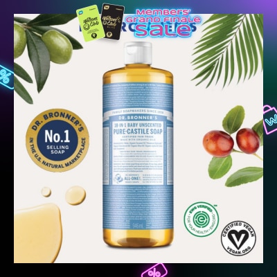 DR BRONNER'S Baby Unscented Pure Castile Liquid Soap 946ml