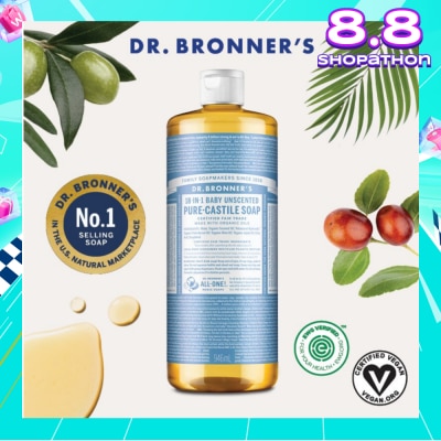 DR BRONNER'S Baby Unscented Pure Castile Liquid Soap 946ml