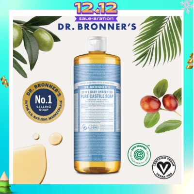 DR BRONNER'S Baby Unscented Pure Castile Liquid Soap 946ml