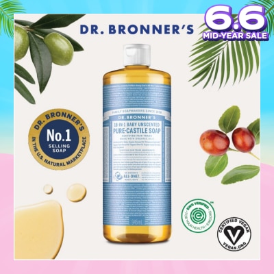 DR BRONNER'S Baby Unscented Pure Castile Liquid Soap 946ml