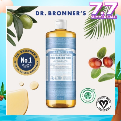 DR BRONNER'S Baby Unscented Pure Castile Liquid Soap 946ml