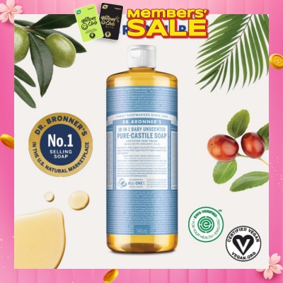 DR BRONNER'S Baby Unscented Pure Castile Liquid Soap 946ml