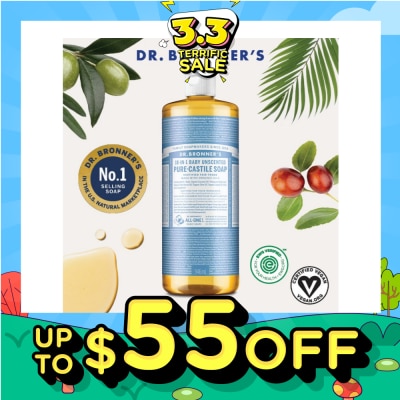 DR BRONNER'S Baby Unscented Pure Castile Liquid Soap 946ml