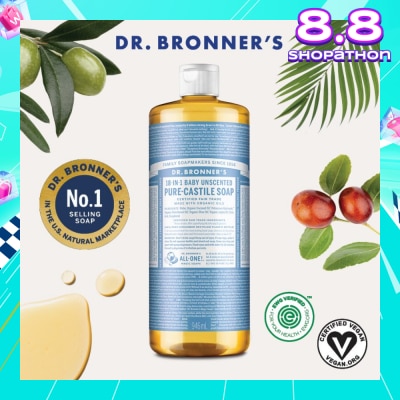 DR BRONNER'S Baby Unscented Pure Castile Liquid Soap 946ml