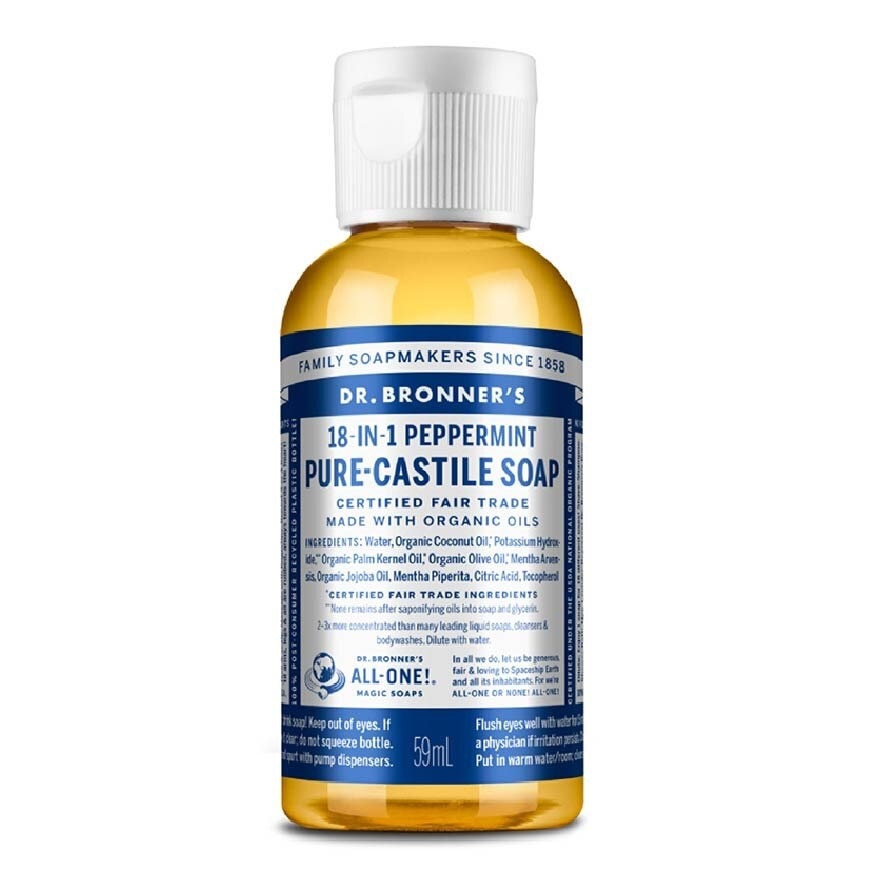 Peppermint Pure Castile Liquid Soap 59ml