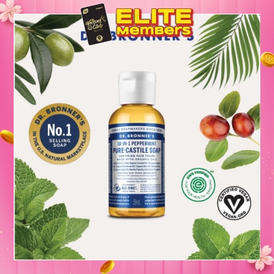 DR BRONNER'S Peppermint Pure Castile Liquid Soap 59ml