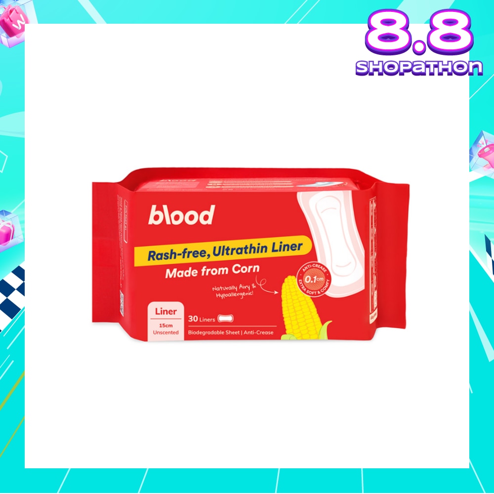 Panty Liner Unscented Anti-Crease Extra Soft (100% Corn Topsheet + Suitable For Daily Wear) 30s
