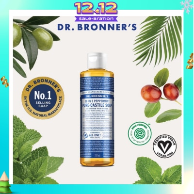 DR BRONNER'S Peppermint Pure Castile Liquid Soap 237ml