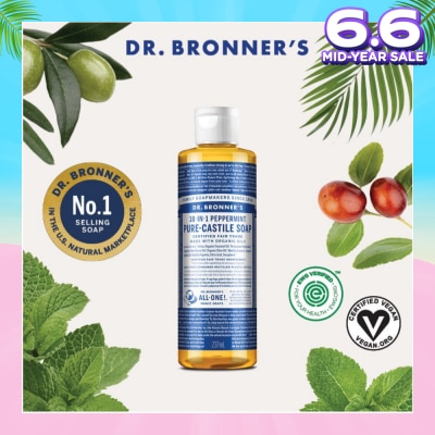 DR BRONNER'S Peppermint Pure Castile Liquid Soap 237ml