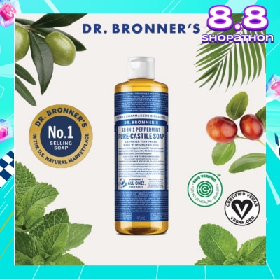 DR BRONNER'S Peppermint Pure Castile Liquid Soap 473ml