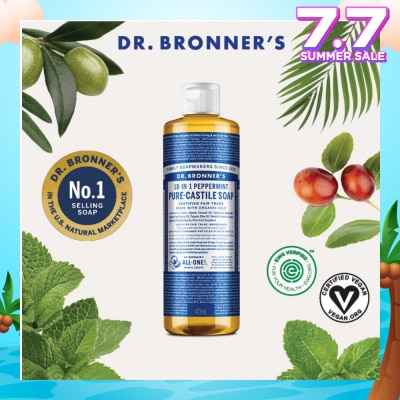 DR BRONNER'S Peppermint Pure Castile Liquid Soap 473ml