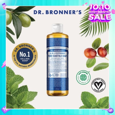 DR BRONNER'S Peppermint Pure Castile Liquid Soap 473ml