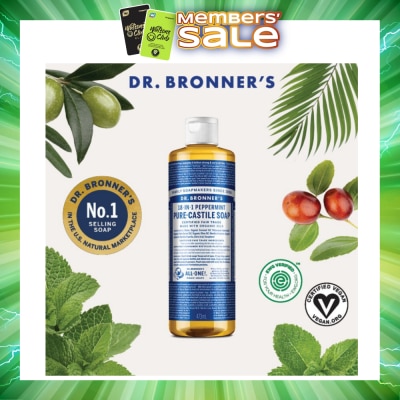 DR BRONNER'S - Peppermint Pure Castile Liquid Soap 473ml