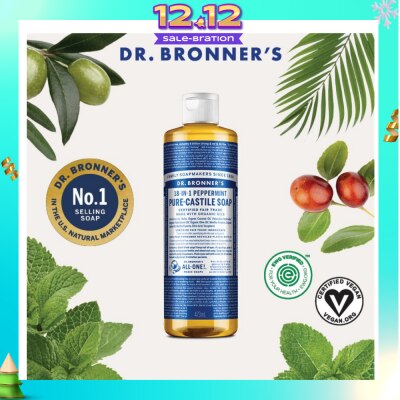 DR BRONNER'S Peppermint Pure Castile Liquid Soap 473ml