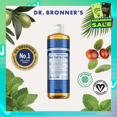 DR BRONNER'S Peppermint Pure Castile Liquid Soap 473ml
