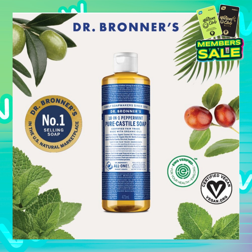 Peppermint Pure Castile Liquid Soap 473ml