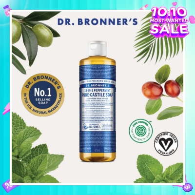 DR BRONNER'S Peppermint Pure Castile Liquid Soap 473ml