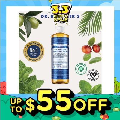 DR BRONNER'S Peppermint Pure Castile Liquid Soap 473ml