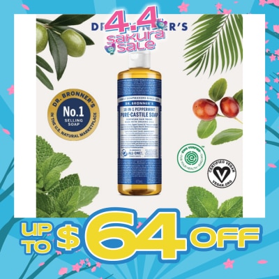 DR BRONNER'S - Peppermint Pure Castile Liquid Soap 473ml